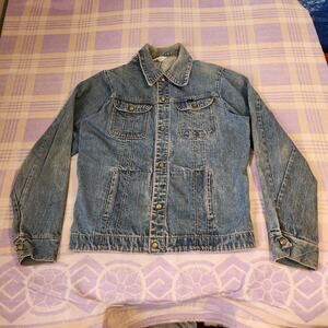 Vintage Key Imperial Jacket Blue Denim Chore Workwear 70s USA Snap Button Style